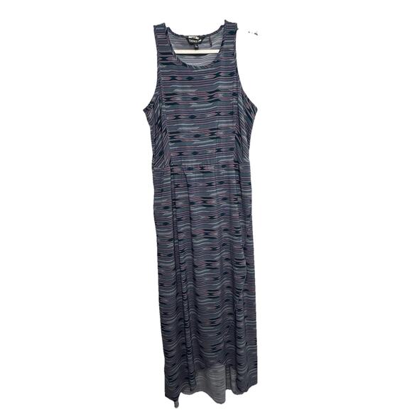 Toad & Co Women's Size L Sunkissed Maxi Floral Dress Blue/Purple Wrap Cut Out - Picture 3 of 14